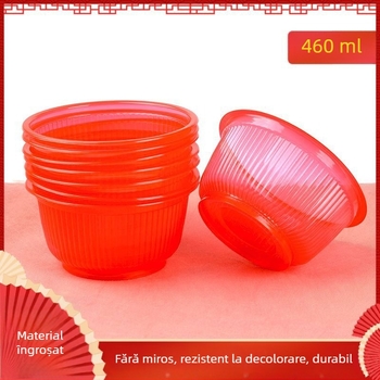 Vas de unică folosință din plastic roșu, transparent, de calitate alimentară, pentru masă, pentru nuntă și ocazii festive