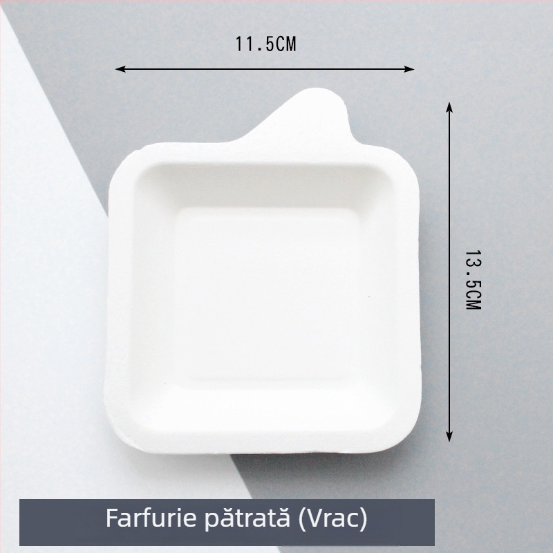 Farfurii de hârtie biodegradabile, de unică folosință; farfurie pentru prăjituri și cină, porționare pentru fructe uscate și ceai; personalizabil.