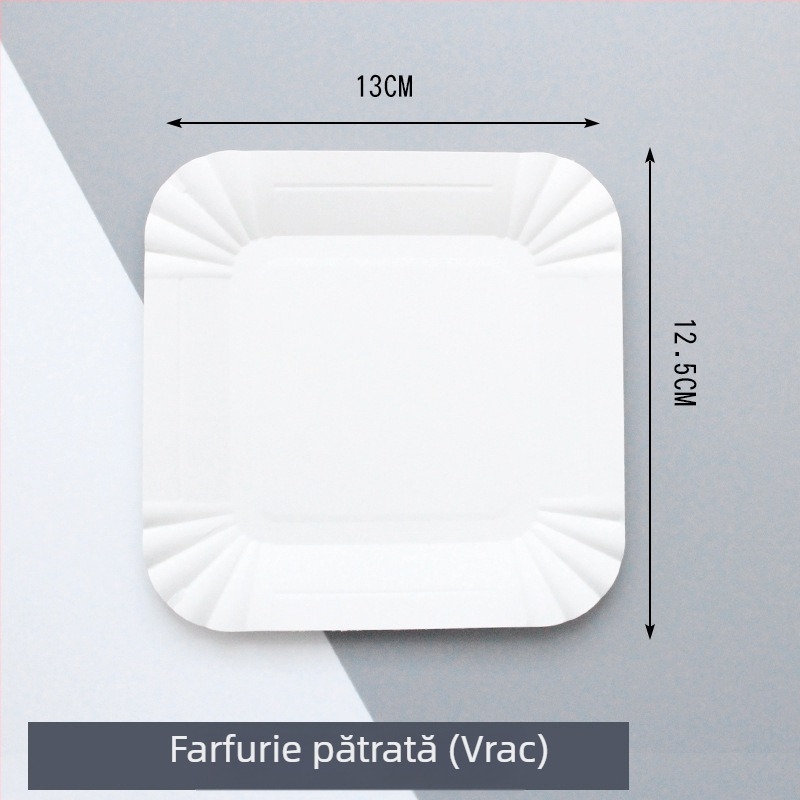 Farfurii de hârtie biodegradabile, de unică folosință; farfurie pentru prăjituri și cină, porționare pentru fructe uscate și ceai; personalizabil.
