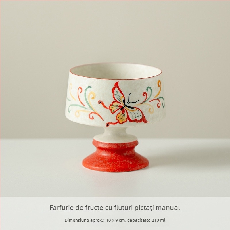 Ceainic ceramic pictat manual, corp rotund, cu model de pene, capac în stil gaiwan, pentru prepararea ceaiului acasă