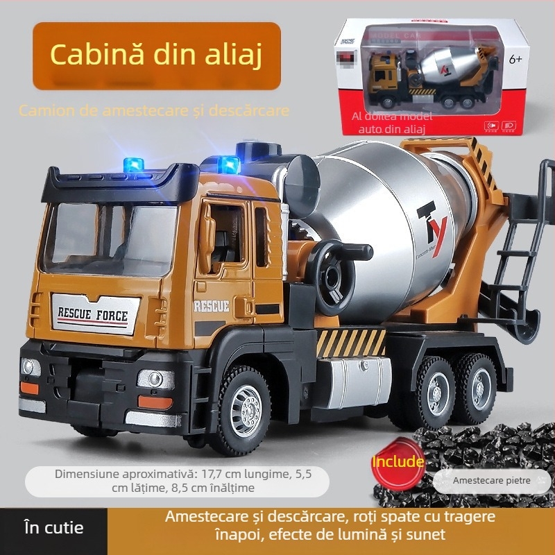 Mașină de jucărie cu pulverizator de apă din aliaj – model de vehicul sanitar și ingineresc pentru controlul prafului