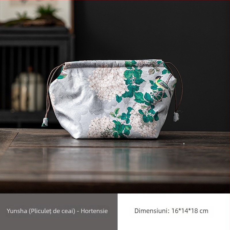 Geantă de transport pentru set de ceai în stil chinezesc, pentru ceainic și accesorii