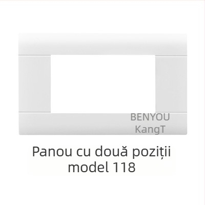 Panou întrerupător încastrat modular, cu 1–4 poziții și prize pentru uz casnic, tip 118