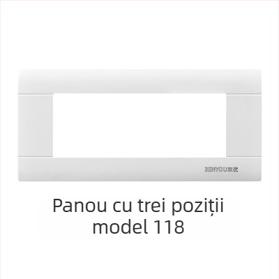 Panou întrerupător încastrat modular, cu 1–4 poziții și prize pentru uz casnic, tip 118
