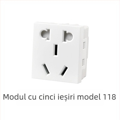 Panou întrerupător încastrat modular, cu 1–4 poziții și prize pentru uz casnic, tip 118
