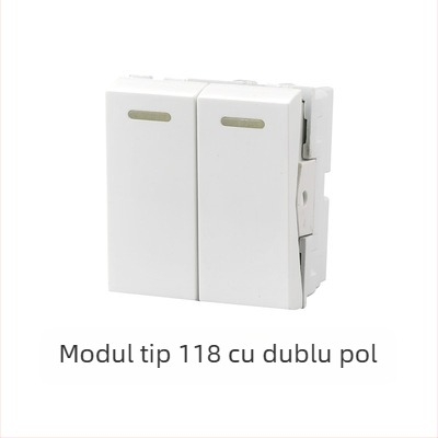 Panou întrerupător încastrat modular, cu 1–4 poziții și prize pentru uz casnic, tip 118