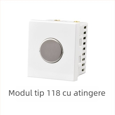 Panou întrerupător încastrat modular, cu 1–4 poziții și prize pentru uz casnic, tip 118