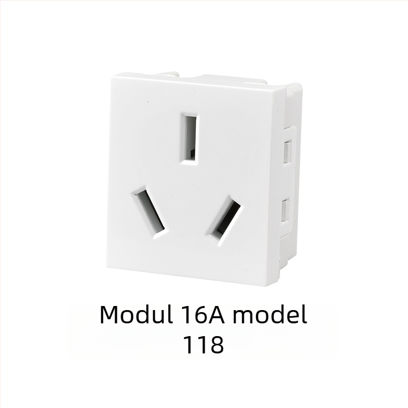 Panou întrerupător încastrat modular, cu 1–4 poziții și prize pentru uz casnic, tip 118