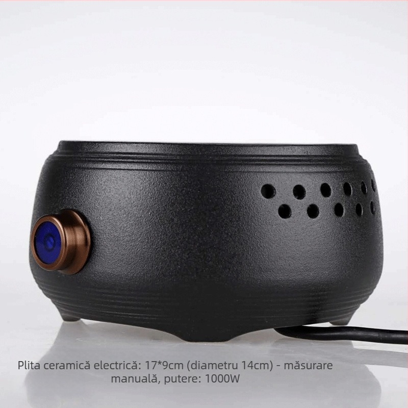 Set ceai ceramic electric pentru uz casnic, ceainic din sticlă pentru abur și apă, plită automată compactă, inteligent