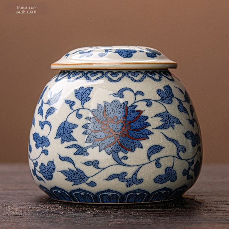 Gaiwan din ceramică Huang Ru Kiln, Lotus Împletit — ceașcă de maestru și accesorii ceai în stil chinezesc nou