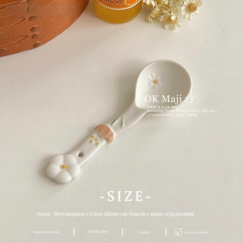 Farfurie de masă din ceramică Little Daisy, în formă de floare, diametrul 12 cm, uz casnic, stil simplu