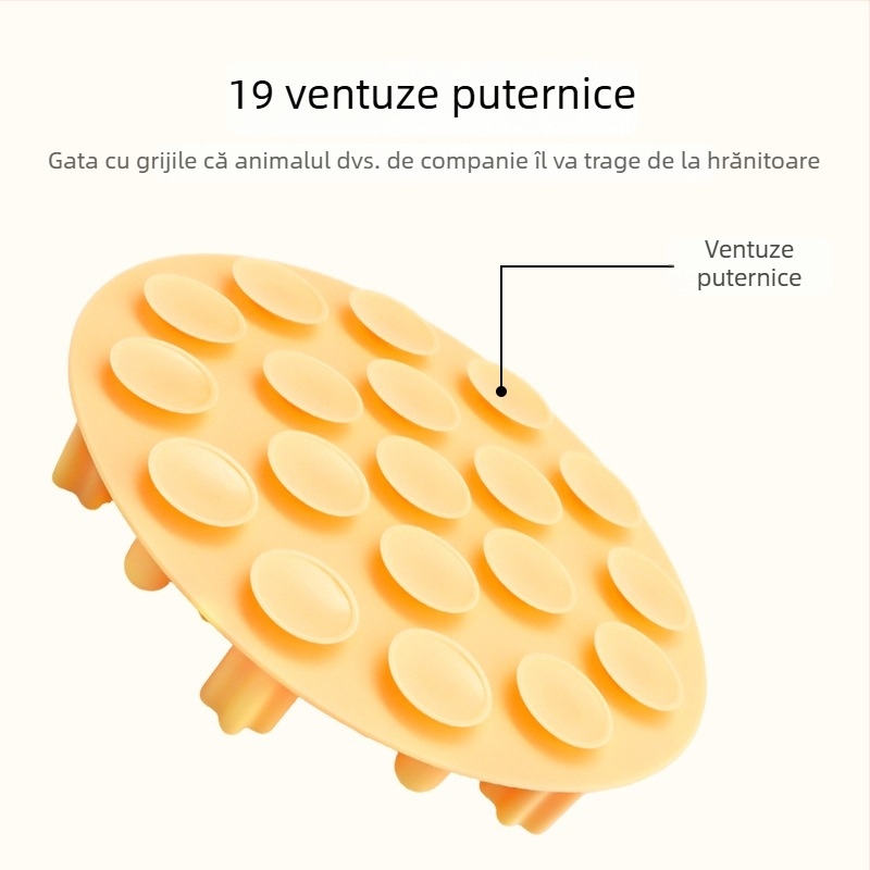 Vas de hrănire lentă pentru câini și pisici, cu covoraș anti-înghițire