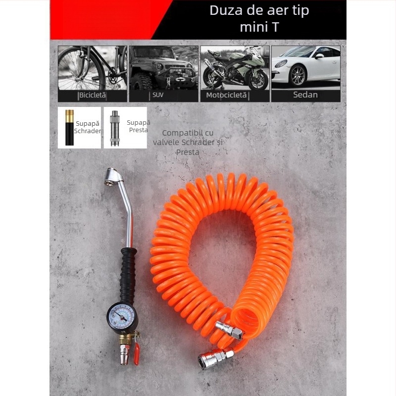Duză de insuflat pentru pompă de aer, cap de umflare a anvelopelor pentru mașini, motociclete și vehicule electrice