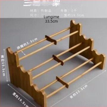 Raft de depozitare ceai din lemn de abanos, un singur etaj, suport de uscare pentru căni de ceai