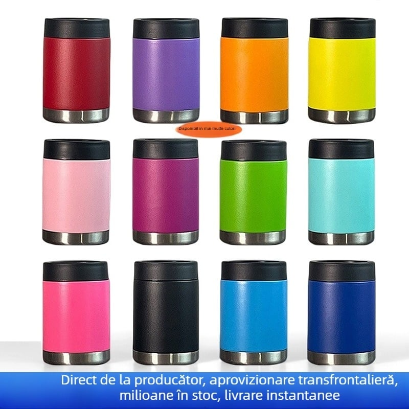 Manșon pentru doză de 12oz din oțel inoxidabil, izolație vid, cană de cafea portabilă