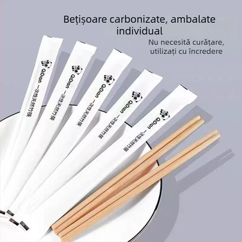 Bețișoare de unică folosință din bambus, de calitate alimentară, ambalate individual, igienice pentru uz casnic și mâncare la pachet