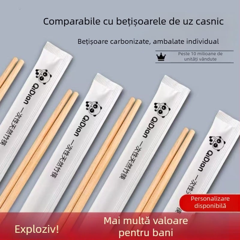 Bețișoare de unică folosință din bambus, de calitate alimentară, ambalate individual, igienice pentru uz casnic și mâncare la pachet