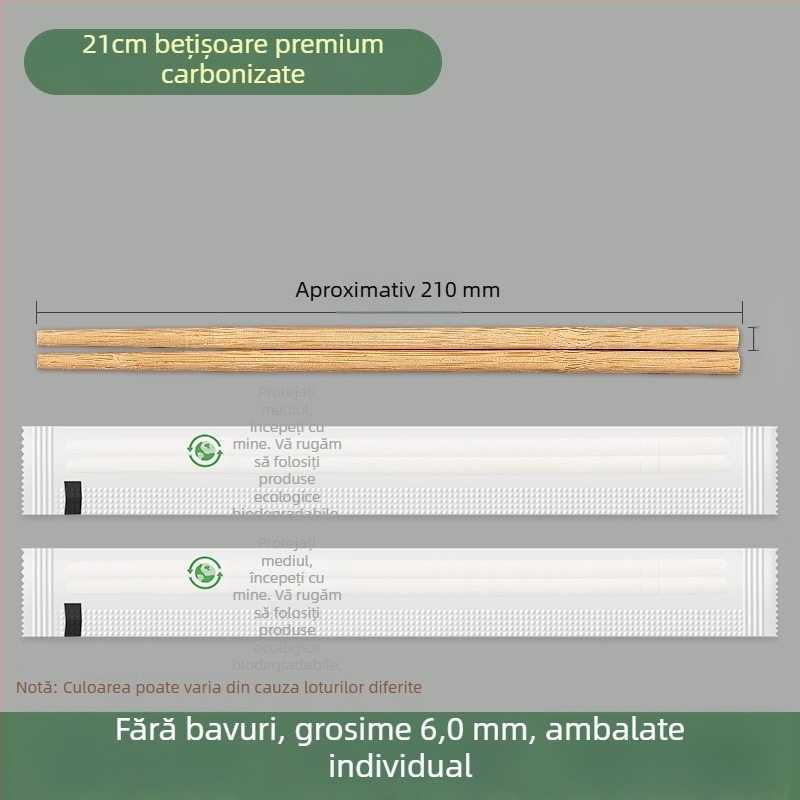 Bețișoare de unică folosință din bambus, de calitate alimentară, ambalate individual, igienice pentru uz casnic și mâncare la pachet