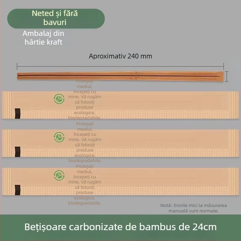 Bețișoare de unică folosință din bambus, de calitate alimentară, ambalate individual, igienice pentru uz casnic și mâncare la pachet