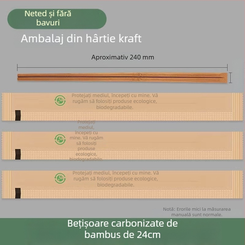Bețișoare de unică folosință din bambus, de calitate alimentară, ambalate individual, igienice pentru uz casnic și mâncare la pachet