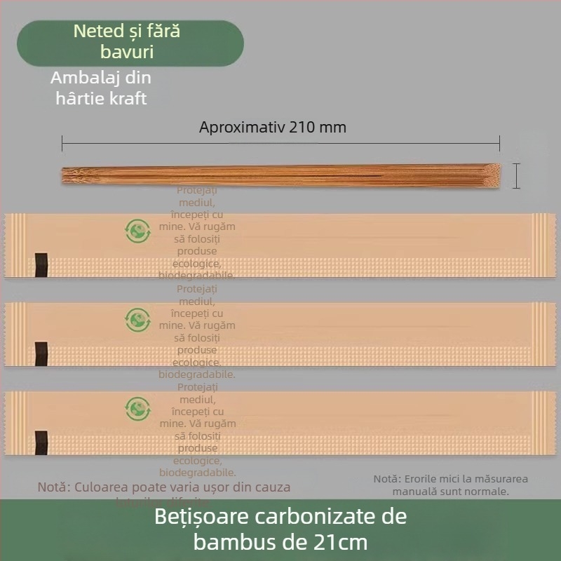Bețișoare de unică folosință din bambus, de calitate alimentară, ambalate individual, igienice pentru uz casnic și mâncare la pachet