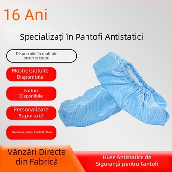 Huse antistatice pentru pantofi, protecție împotriva prafului și reutilizabile, pentru încălțăminte de lucru, cu dungi