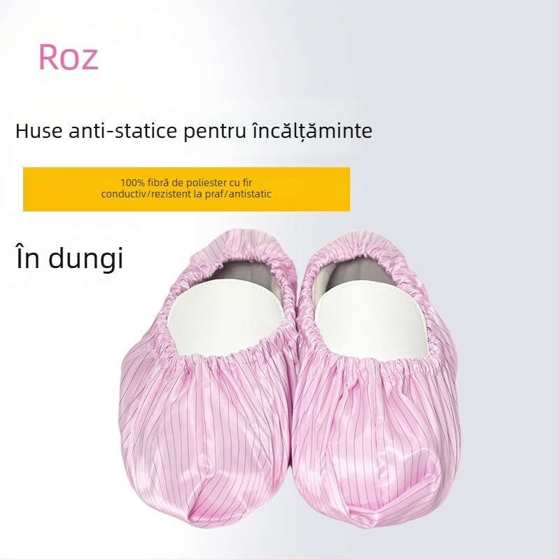 Huse antistatice pentru pantofi, protecție împotriva prafului și reutilizabile, pentru încălțăminte de lucru, cu dungi