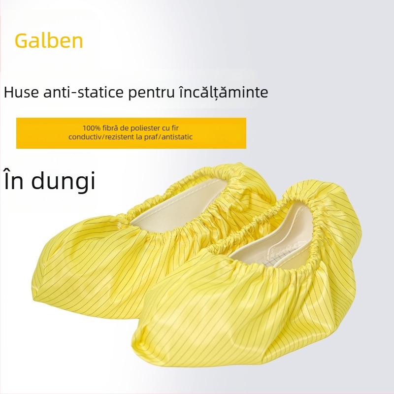 Huse antistatice pentru pantofi, protecție împotriva prafului și reutilizabile, pentru încălțăminte de lucru, cu dungi