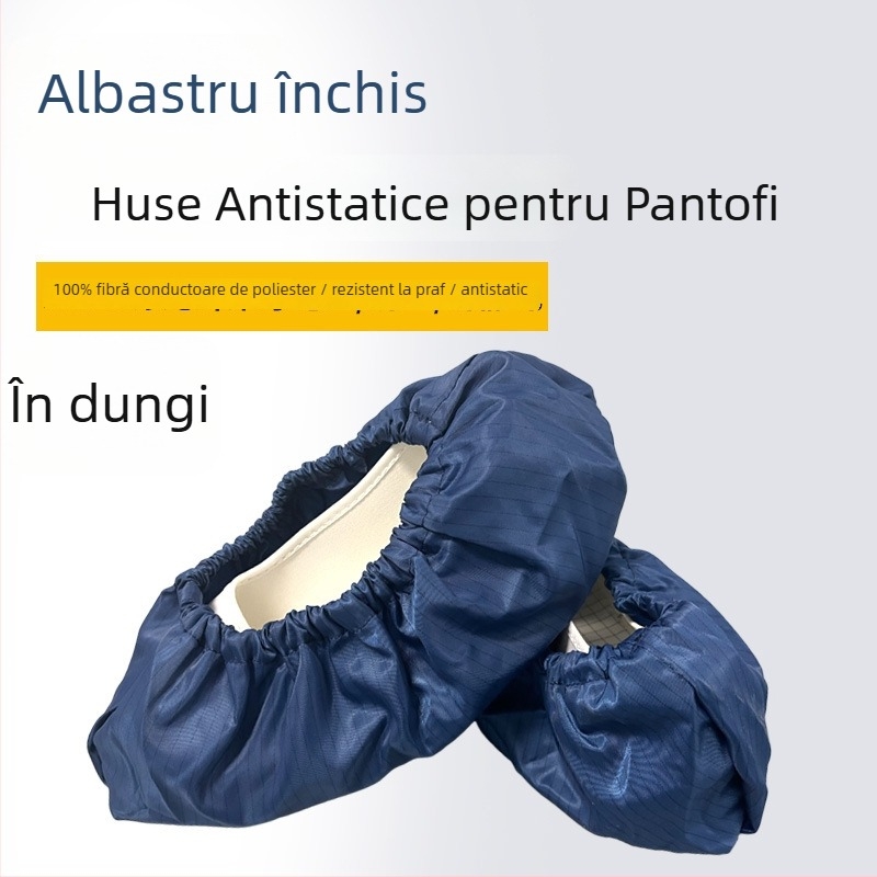 Huse antistatice pentru pantofi, protecție împotriva prafului și reutilizabile, pentru încălțăminte de lucru, cu dungi