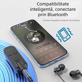 Receptor Bluetooth tip clip-on cu conducție osoasă, sunet de înaltă calitate, reducere a zgomotului, apeluri HD și ascultarea muzicii