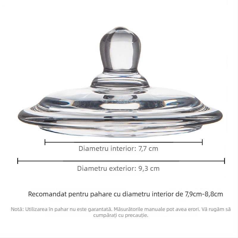 Capac transparent pentru ceașcă din sticlă, capac universal pentru cești de lapte și apă și pentru cești cu pudră de rădăcină de lotus, rezistent la praf și căldură