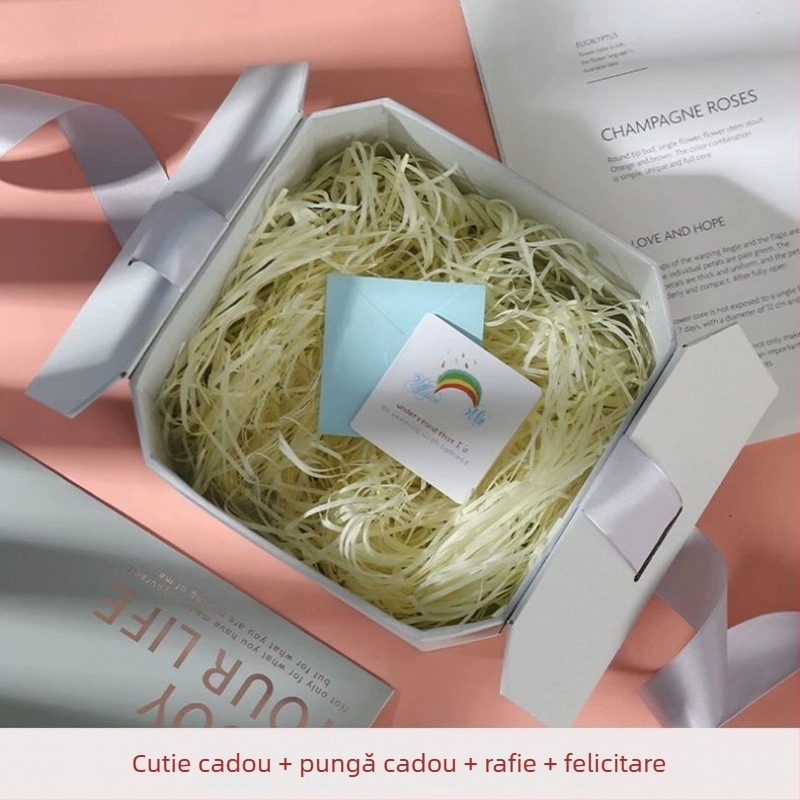 Cutie cadou de Ziua Îndrăgostiților, roz cu uși duble, set de suveniruri de nuntă cu bomboane și ciocolată, ambalaj pentru îngrijirea pielii și produse cosmetice