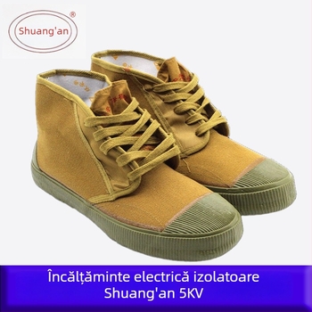 Brandul Shungan, încălțăminte izolatoare electrice 5kV, respirabile, rezistente la abraziune, pantofi din pânză înalți pentru electricieni