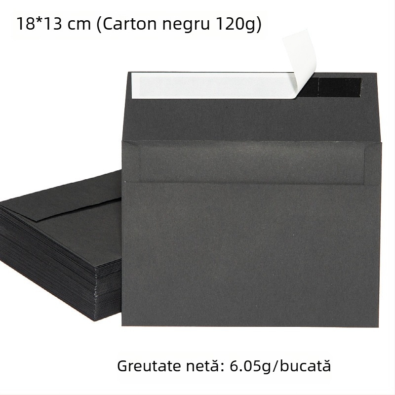 Plicuri de invitație din hârtie kraft, goale, autoadezive cu folie de despachetare, dimensiuni 13×18 cm și 15,8×10,8 cm