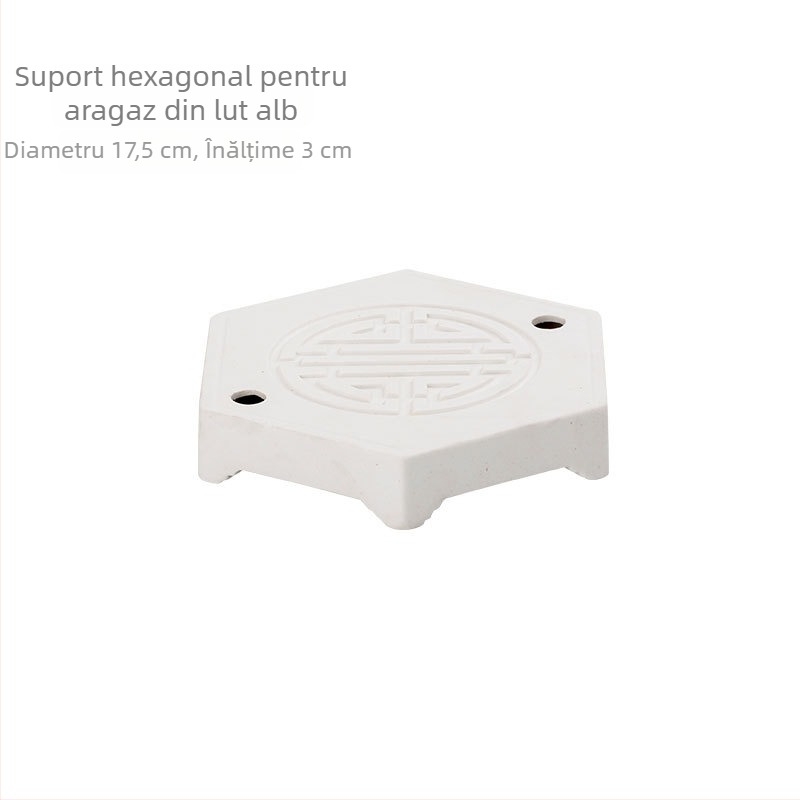 Aragaz pentru ceai din lut alb, ceramică, stil clasic, cu două utilizări