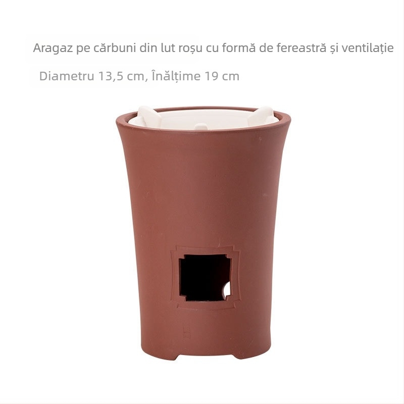Aragaz pentru ceai din lut alb, ceramică, stil clasic, cu două utilizări