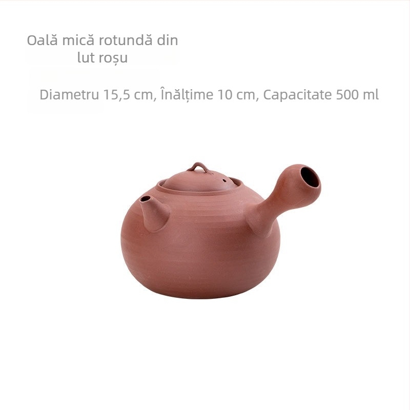 Aragaz pentru ceai din lut alb, ceramică, stil clasic, cu două utilizări