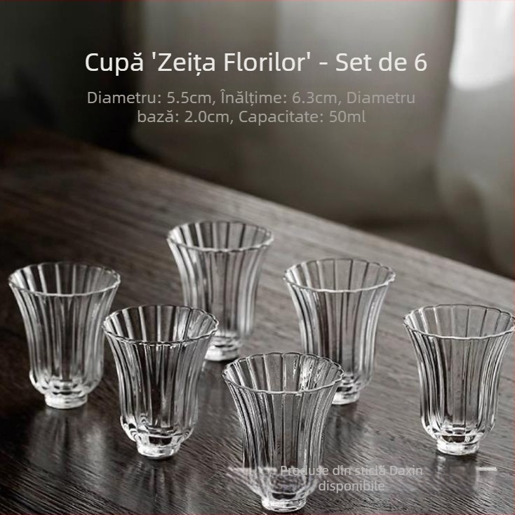 Ceainic din sticlă cu design inspirat din Dinastia Song, set de ceai din sticlă borosilicată rezistentă la căldură