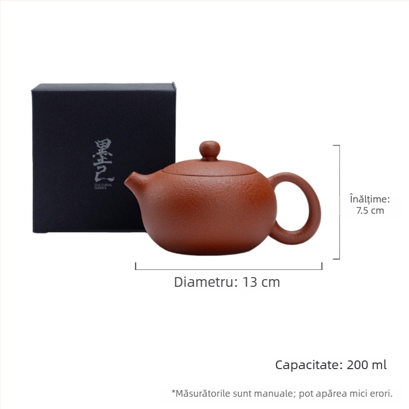 Ceainic Mo Ji din lut purpuriu cu aspect cu coajă de portocală, set Gongfu pentru ceai, formă tradițională, filtru cu bilă, pentru uz casnic