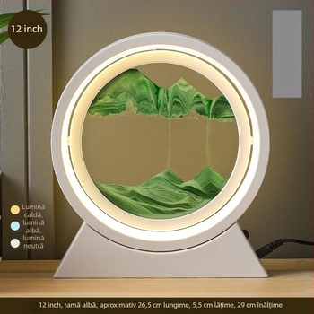 Artă cu nisip curgător, difuzor Bluetooth și lampă de birou – ornament cu clepsidră, decor modern pentru birou, cadou pentru casa nouă