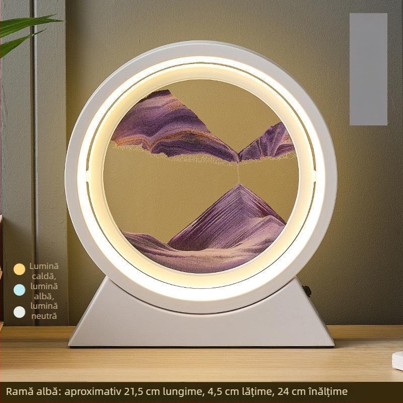 Artă cu nisip curgător, difuzor Bluetooth și lampă de birou – ornament cu clepsidră, decor modern pentru birou, cadou pentru casa nouă