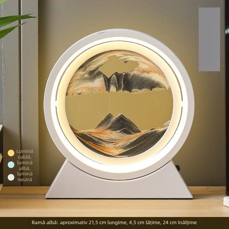 Artă cu nisip curgător, difuzor Bluetooth și lampă de birou – ornament cu clepsidră, decor modern pentru birou, cadou pentru casa nouă