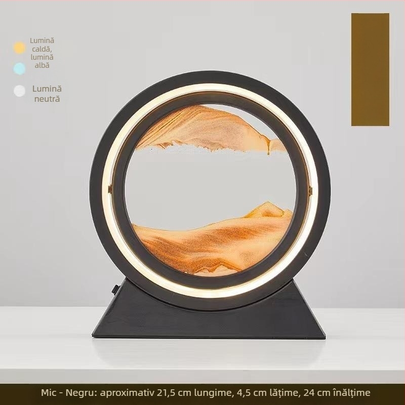 Artă cu nisip curgător, difuzor Bluetooth și lampă de birou – ornament cu clepsidră, decor modern pentru birou, cadou pentru casa nouă