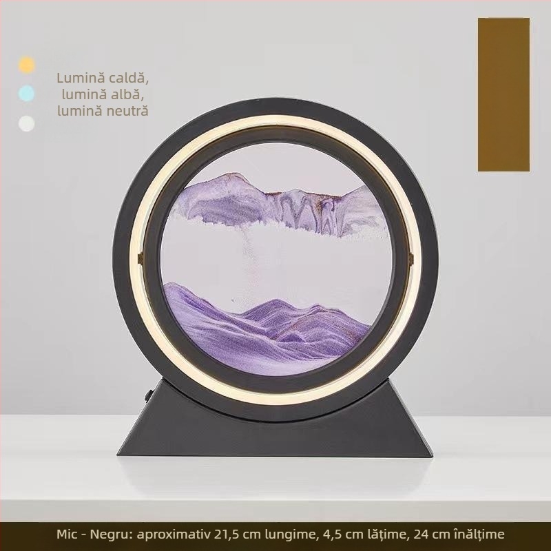 Artă cu nisip curgător, difuzor Bluetooth și lampă de birou – ornament cu clepsidră, decor modern pentru birou, cadou pentru casa nouă