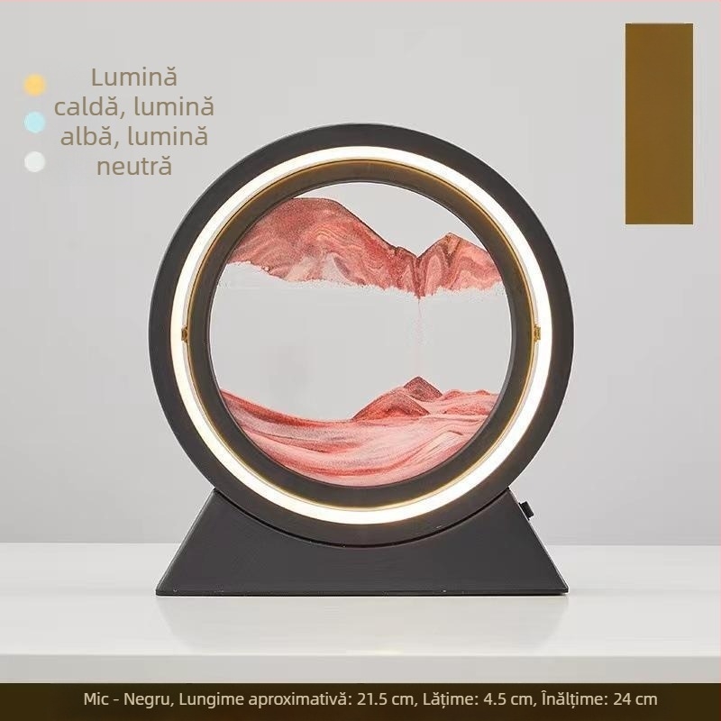 Artă cu nisip curgător, difuzor Bluetooth și lampă de birou – ornament cu clepsidră, decor modern pentru birou, cadou pentru casa nouă