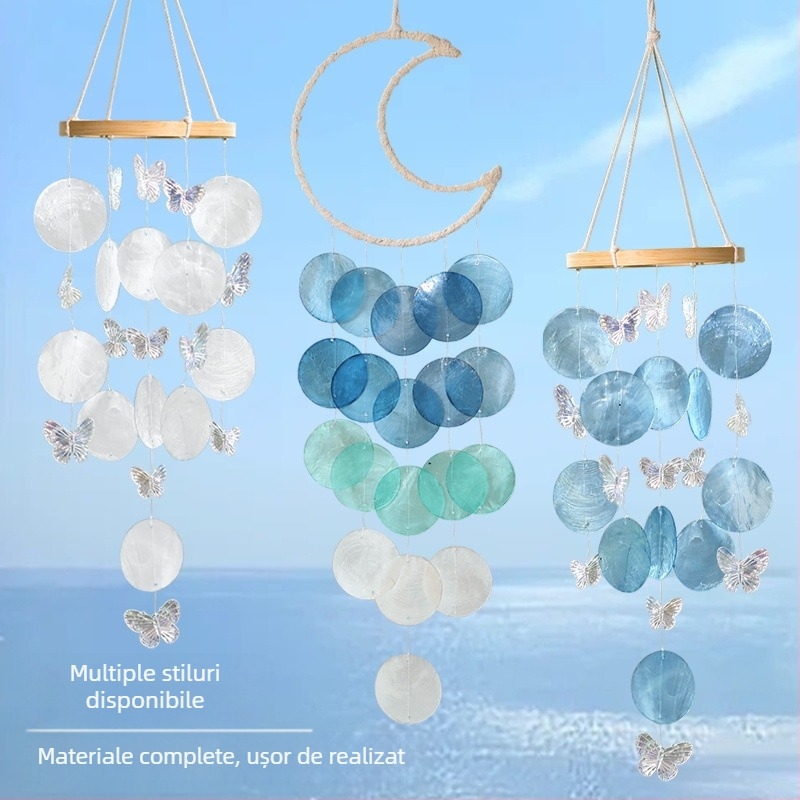 Set DIY cu scoici pentru copii – decor suspendat creativ pentru dormitor