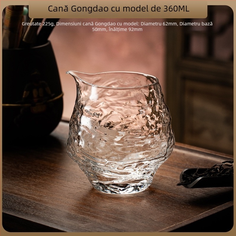 Set de ceai Kung Fu din sticlă ciocănită, cu filtru de ceai și ceainic, stil japonez, capacitate mare