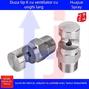Duza de pulverizare din oțel inoxidabil, cu unghi larg, tip K, pentru răcire industrială și reducerea prafului, filet exterior