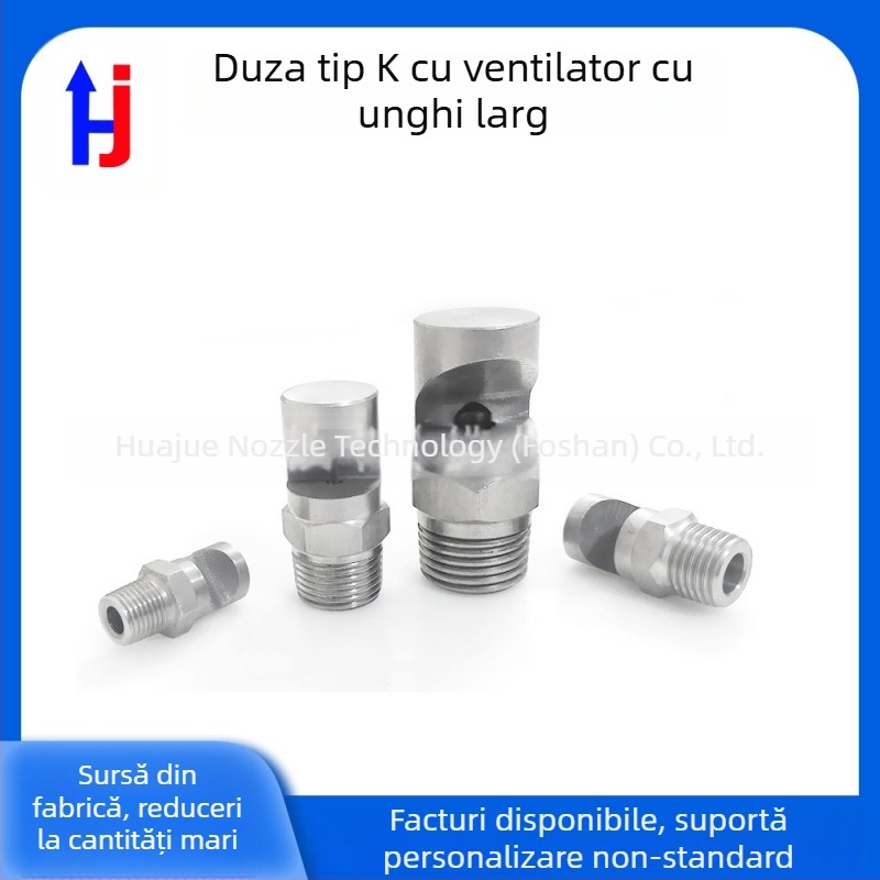 Duza de pulverizare din oțel inoxidabil, cu unghi larg, tip K, pentru răcire industrială și reducerea prafului, filet exterior