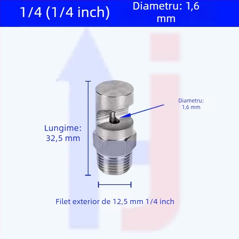 Duza de pulverizare din oțel inoxidabil, cu unghi larg, tip K, pentru răcire industrială și reducerea prafului, filet exterior